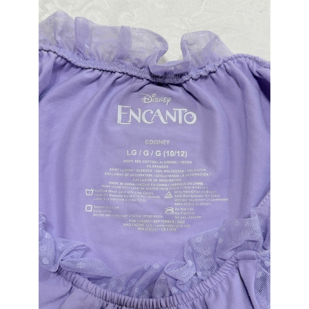 Disney Encanto Isabela Purple Tulle High-Low Dress‎ Girls L 10/12 Costume Fairy - Picture 3 of 6